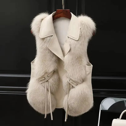 Thalia Leather & Fur Vest