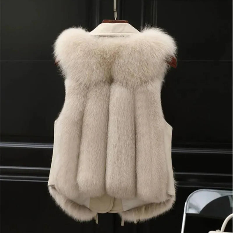 Thalia Leather & Fur Vest