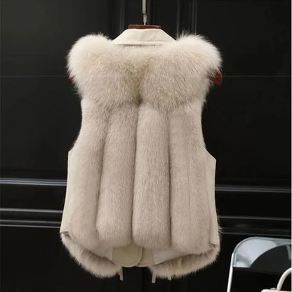 Thalia Leather & Fur Vest