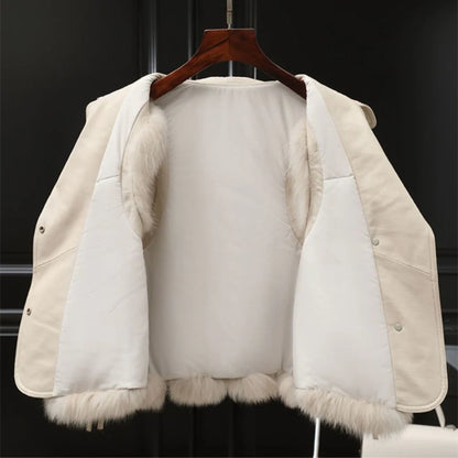 Thalia Leather & Fur Vest